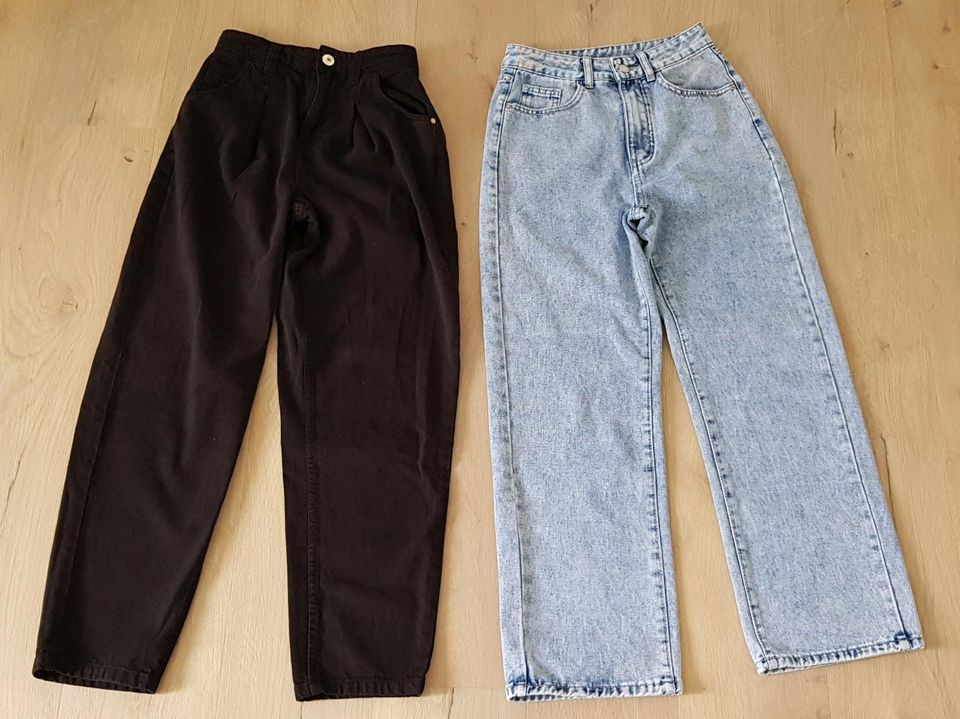 Bershka Shein Hosen Jeans Set Größe XS 32 Damen Mädchen Modern in Mietingen