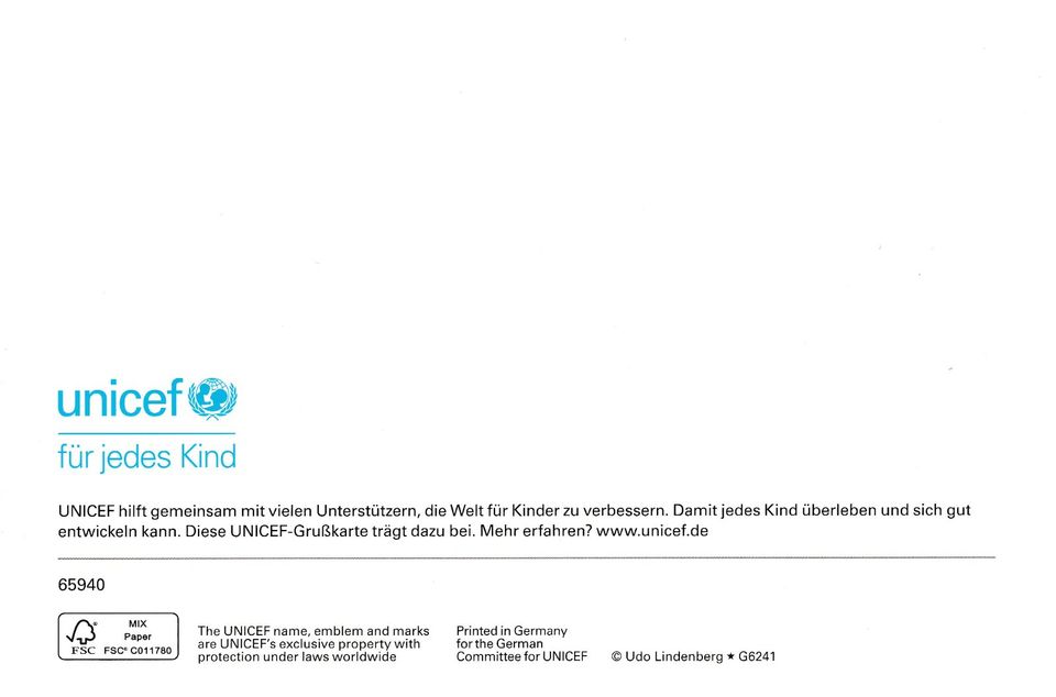 UDO LINDENBERG KLAPPKARTE UNICEF  - HAPPY X-MAS ...... mit KUVERT in Hamburg