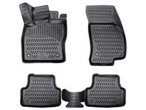 Auto Gummi Fußmatten Schwarz Premium Set für Skoda Kodiaq 2017