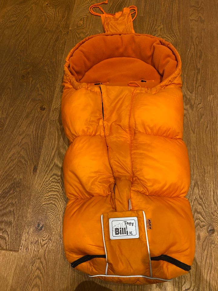 Odenwälder Fußsack Baby warm orange neutral Billi XL Kinderwagen in Ergolding