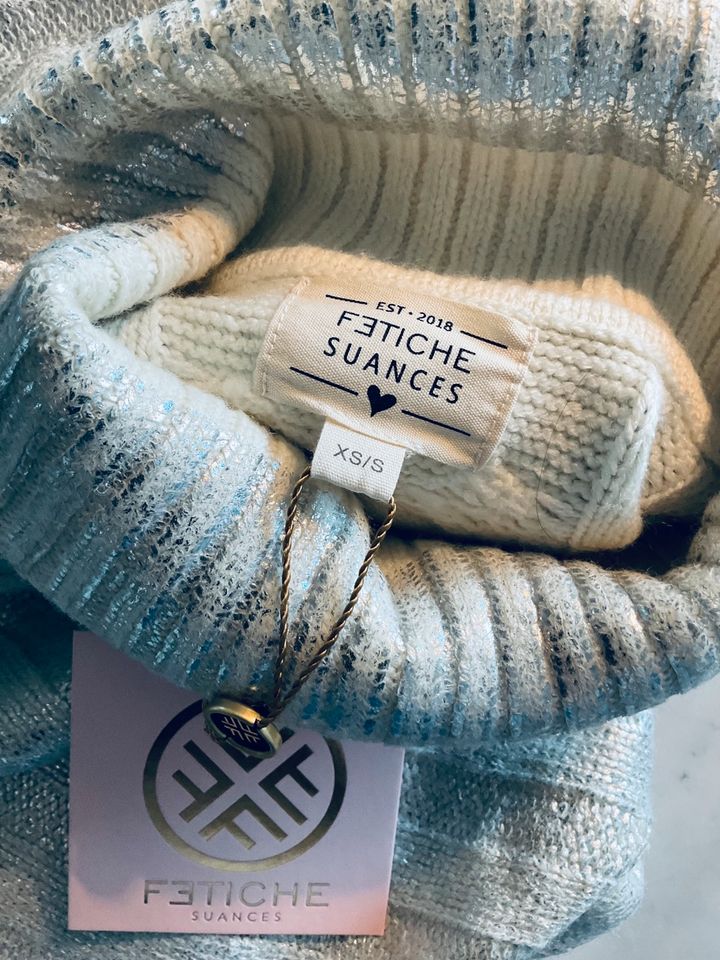 NP: 179€ Fetice Suances Pullover grau Glitzer Silber XS S in München