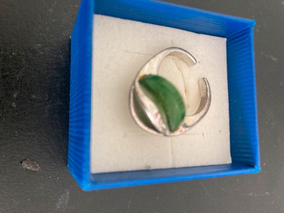 Armband und passender Ring Silber mit Jade in Pirmasens