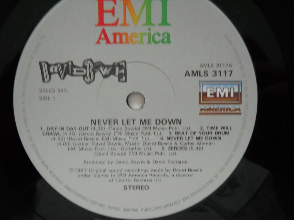 David Bowie ‎– Never Let Me Down - UK - Vinyl LP in Buckenhof Mittelfranken