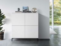 Highboard Xenia 120cm - Weiß matt lackiert mit Metalluntergestell Schleswig-Holstein - Nahe Vorschau