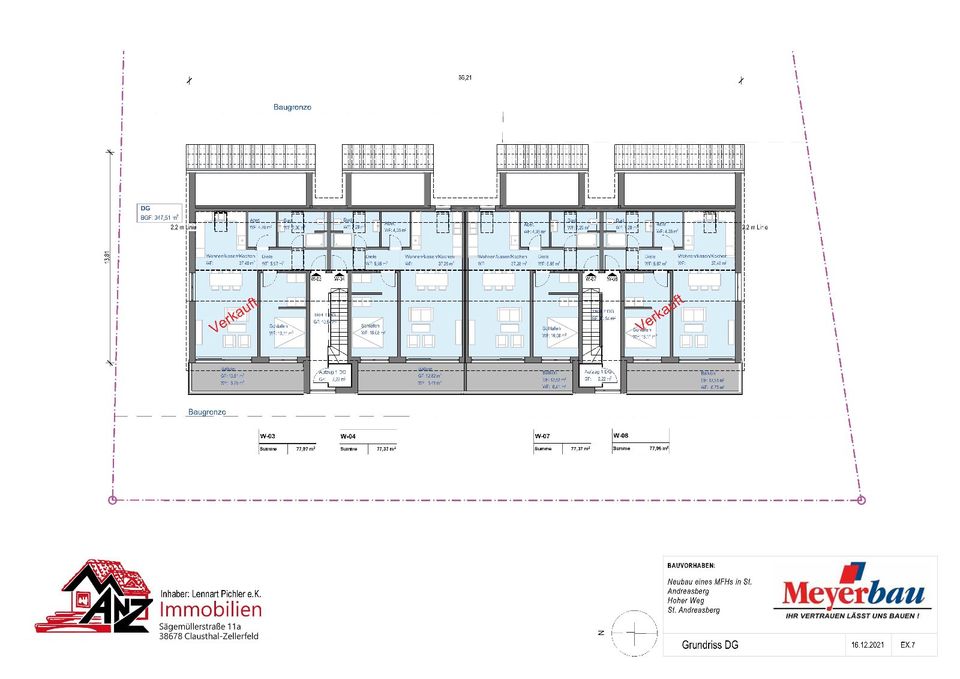!!Baubeginn April 2024!! St. Andreasberg: KfW-55-Doppelhaus mit 8 ETW - 3 Zimmer, 95 m² in St. Andreasberg