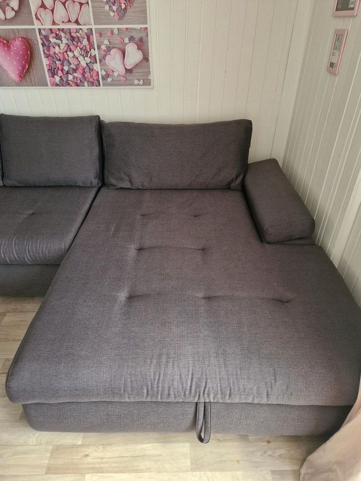 Wohnlandschaft mit Schlaffunktion Sofa Couch grau anthrazit in Hamburg