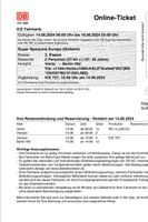 ICE Fahrkarte 14-6 Berlin. 2 personen. Nordrhein-Westfalen - Viersen Vorschau