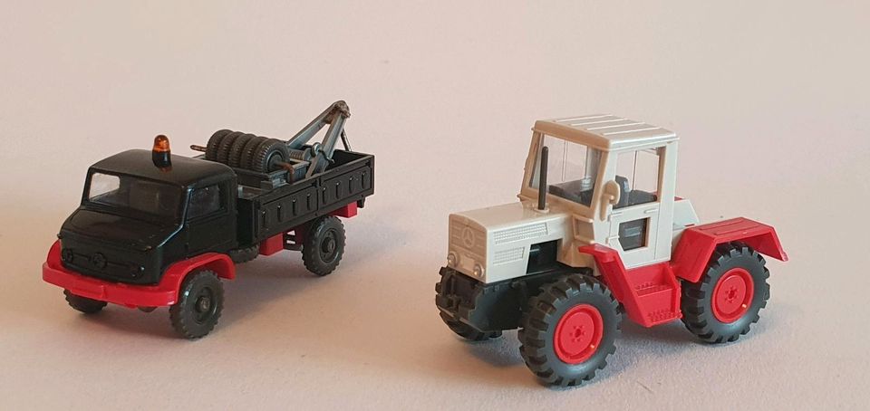 Wiking Unimog Werkstattwagen und MB Trac in Köln