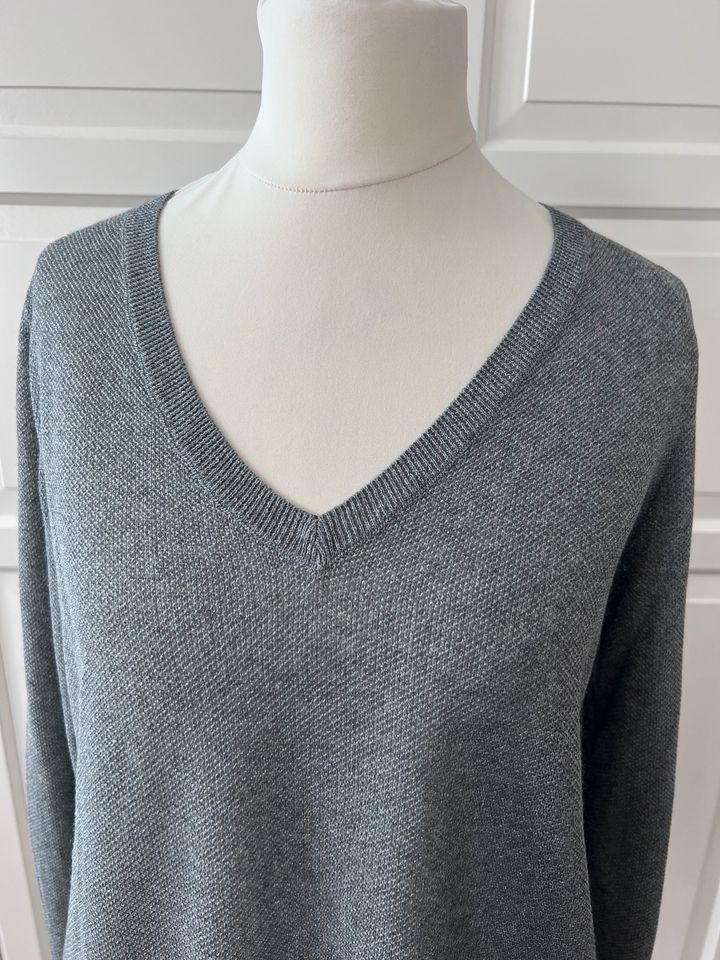 Massimo Dutti, Damen V- Pullover Damen transparent, grau, Gr S in Hamburg