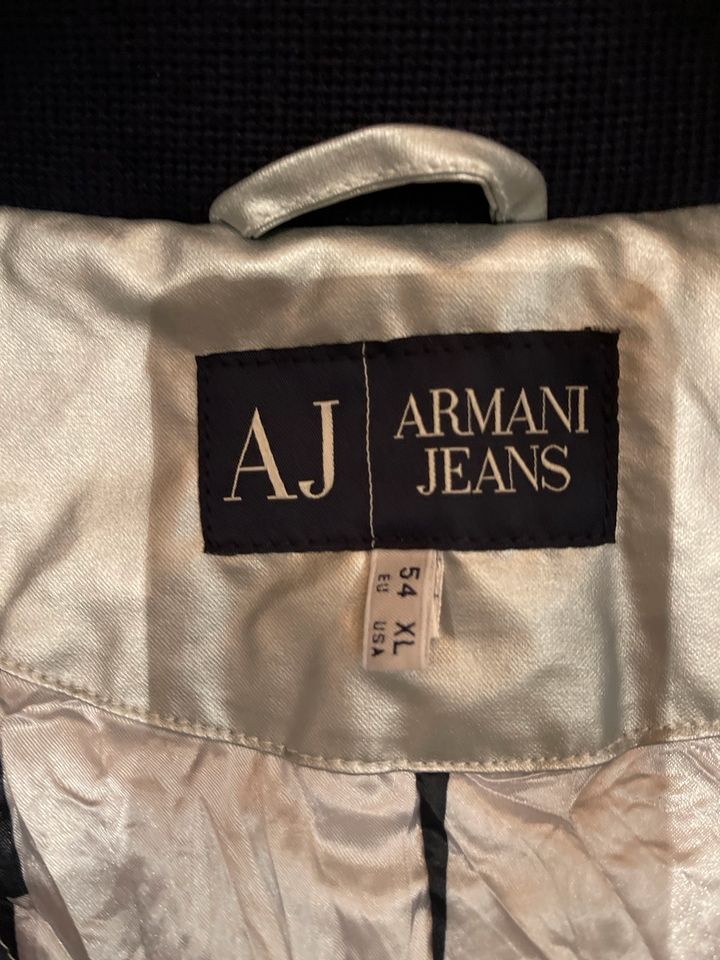 Armani Jeans Herren Jacke - Gr. 54 XL - Silber - ausgefallen - in Gütersloh