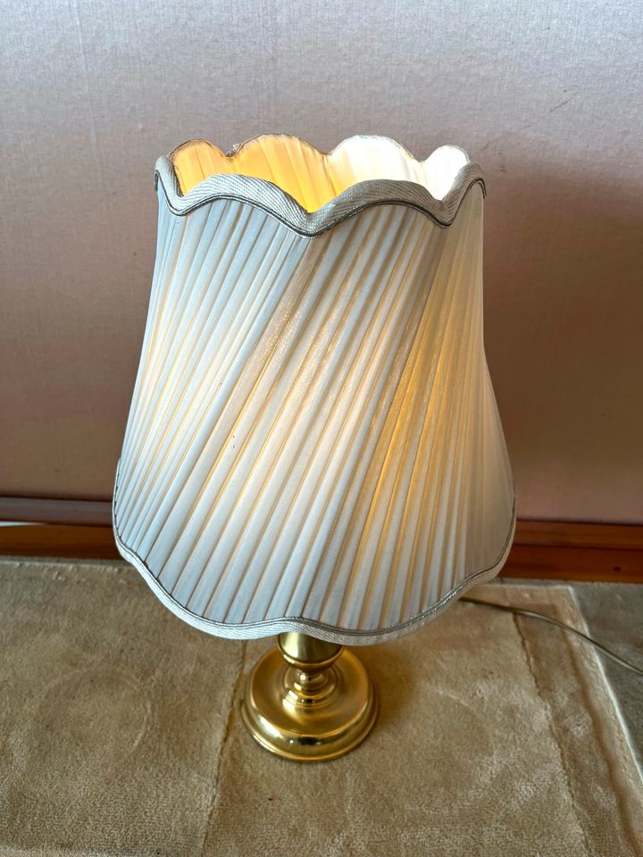 2 Vintage Art Deco Alte Edel Lampe Tischlampe Nachttisch Gold 70 in Frankfurt am Main