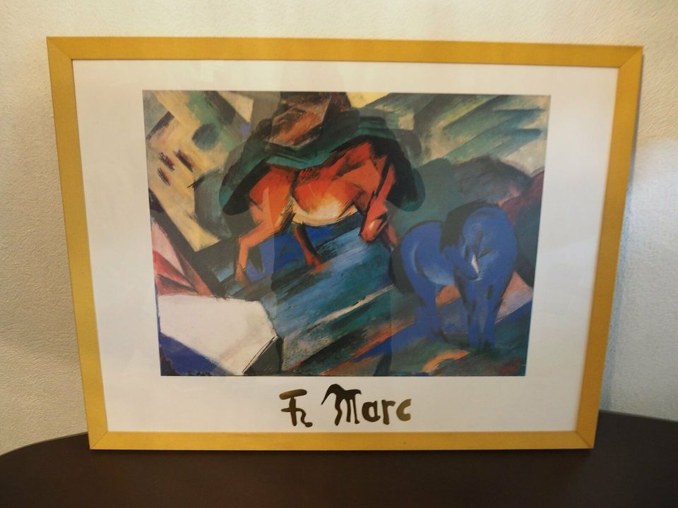 Pferdebild von Franz Marc  Bilderrahmen 85x65 in Binzen