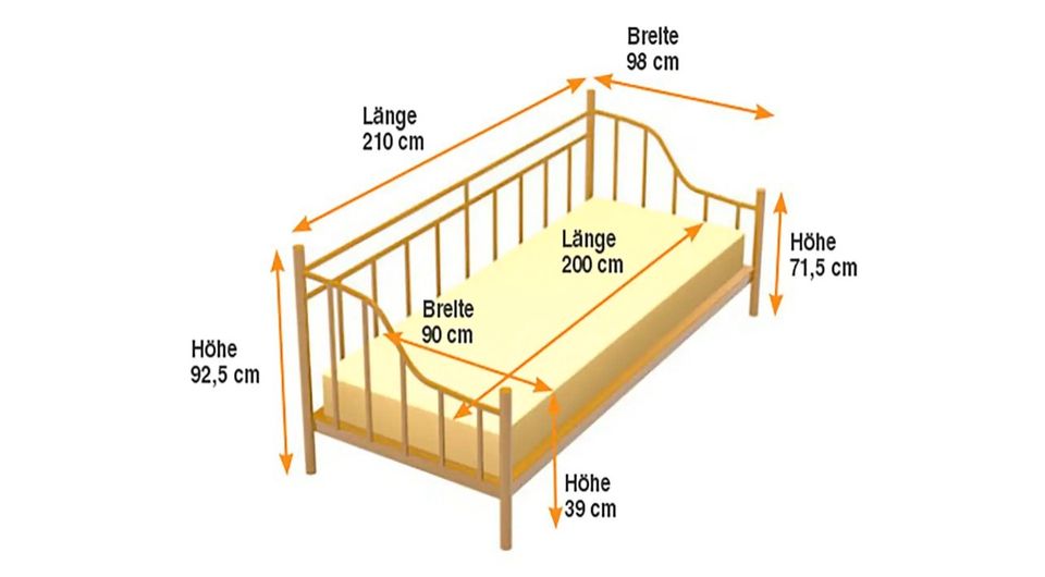 Bett mit Lattenrost und Matratze in Nürnberg (Mittelfr)