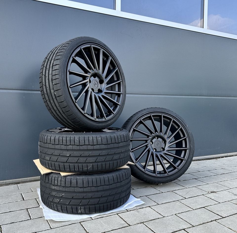 Keskin KT17 19 Zoll Sommerräder für Audi A6 S6 A7 S7 A8 4E Q3 SQ3 4G 4G1 C7 8U 8U1 A4 B8 B9 C6 4F Allroud Felgen Reifen Räder schwarz Performance Sommerreifen ABE sline s line 5x112 TDI Kompletträder in Neckarsulm