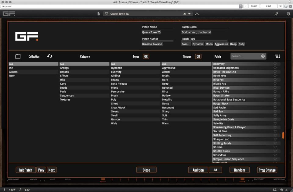 GForce Axxess - Virtueller Synthesizer Vst Plugin in Dortmund