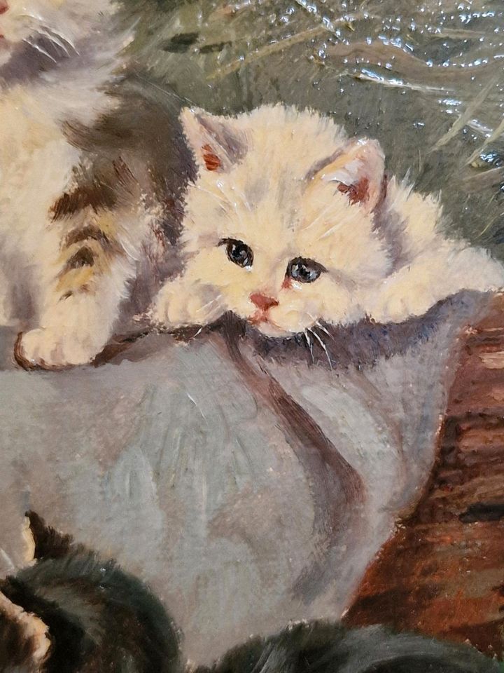 Gemälde Benno Kögl (1892-1973) Mutterkatze mit 4 Jungen in Bonn