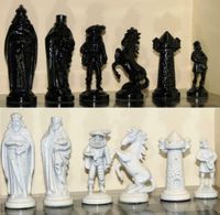 Schach Schachspiel Zinn Figuren das Mittelalter in schwarz weiss Baden-Württemberg - Stutzenklinge Vorschau