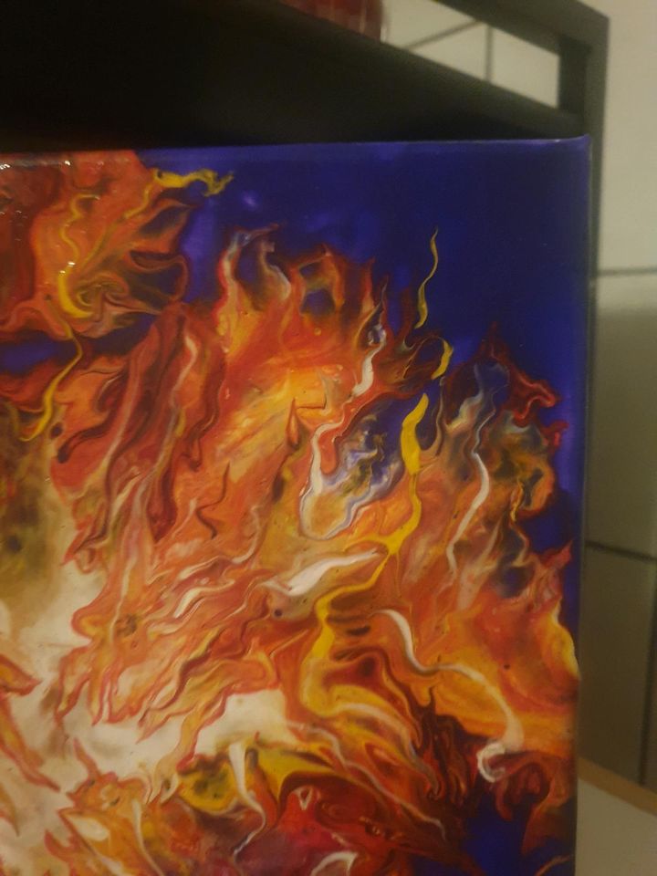 Farbenfrohe Acryl Gemälde "Feuer! in Sulz