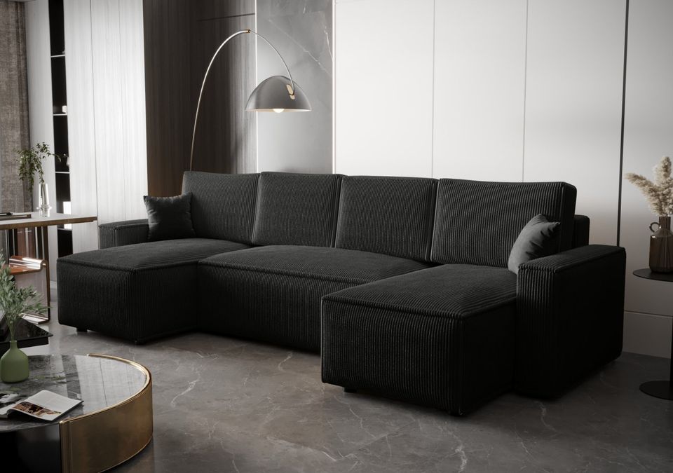 Ecksofa AMRO2 Wohnlandschaft Schlafsofa Cord Bettkasten Modern in Berlin