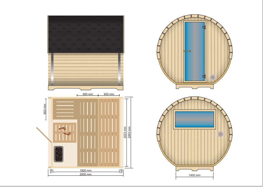 Fass Sauna "Cedar Luxus 226" aus ZEDERNHOLZ ABHOLBEREIT!!! in Bad Oeynhausen