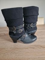 Stiefel schwarz 39 mit Schnallen Bayern - Hösbach Vorschau