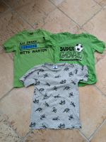 3 T-Shirts grün, Fußball, Dinosaurier Gr. 128 Berlin - Mahlsdorf Vorschau