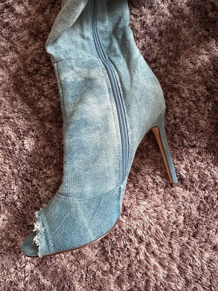 Jeans Overknee Stiefel, Damen Stiefel, Overknees, Größe 38 in Melsungen