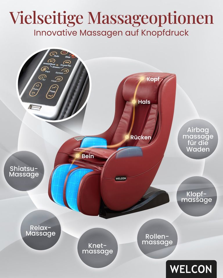 Massagesessel WELCON EASYRELAXX rot *welcon-shop.com* in Giesen