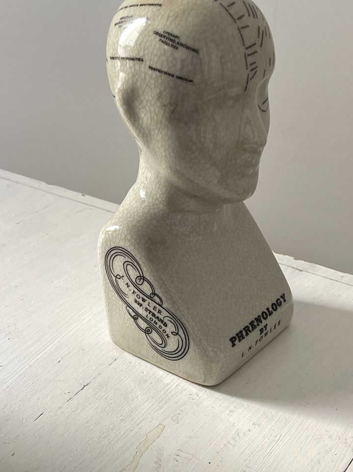 Phrenologie Kopf Büste Skulptuer Keramik Modell von L.N. Fowler in München