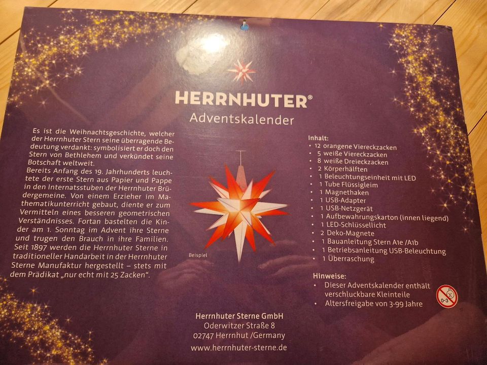 Herrnhuter Sterne Kalender 2023/2022 Orange/Weiß & Lila/Weiß in Großenhain
