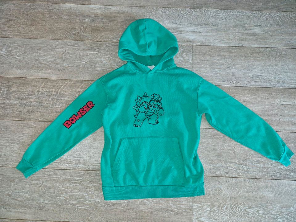 Hoodie H&M Gr. 146/152 grün Sweatshirt Mario Bowser Pulli in Osterrönfeld