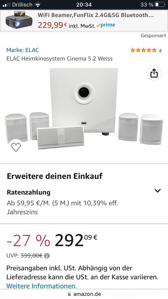 ELAC Heimkinosystem 5.2 neu und Originalverpackt in Marktheidenfeld