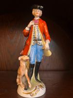 Vieux Saxe Porzellan Figur Jäger mit Hund und Jagdhorn ,Gebraucht Berlin - Neukölln Vorschau