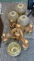 Deckenlampe, Holz und Glas, 4 armig, OHNE Leuchtmittel, Toll Mitte - Wedding Vorschau