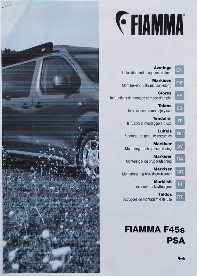 Montagesatz für PSA-Vans Markise direkt aufs Dach z.B. Fiamma F45 in Hamburg
