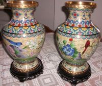 Cloisonné-Vasen im Paar, Höhe 36 cm, mit Originalkarton Bayern - Weiden (Oberpfalz) Vorschau