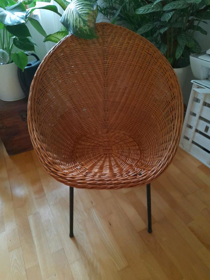 Korbstuhl Korbsessel Schalenstuhl Vintage Design Rattan in Köln