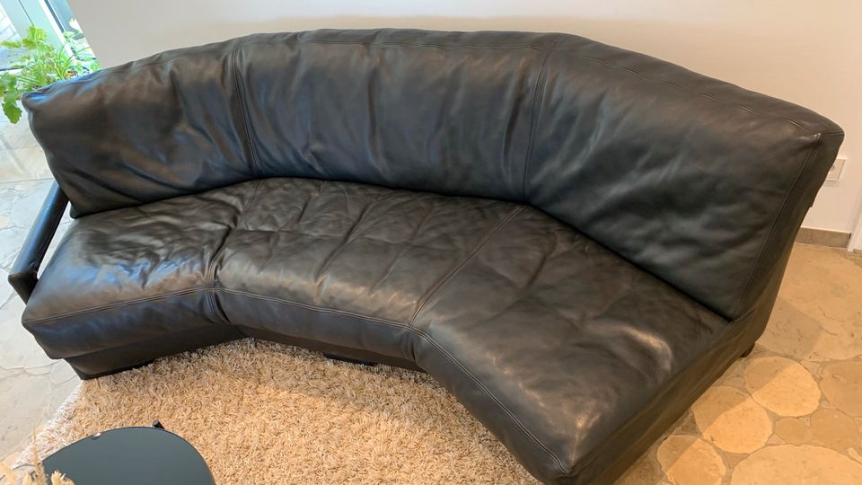 ArtaNova 3er Sofa Designer Couch echtes schwarzesLeder  gepflegt in Hagen