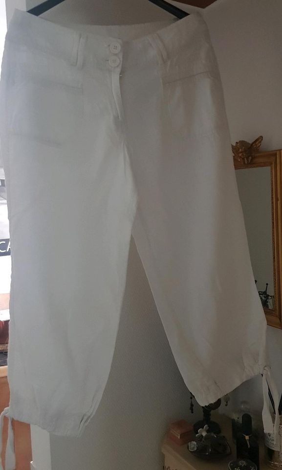 Leinen-Capri-Hose H&M weiß Gr.34 in Herne