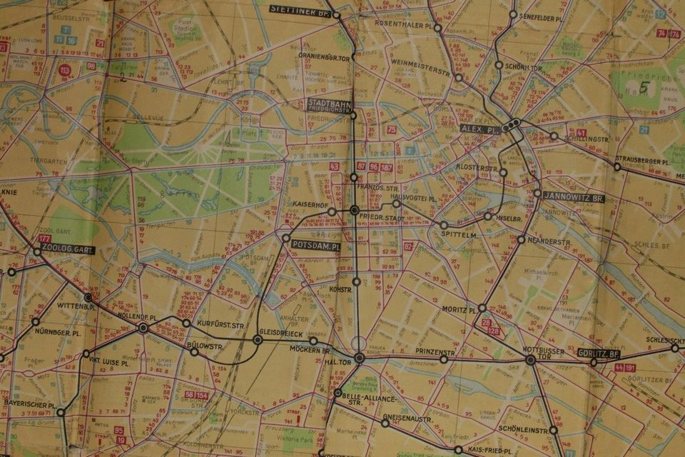 Berliner Verkehrs A.G. - Liniennetz BVG Berlin - 1933 - Karte in Grünheide (Mark)