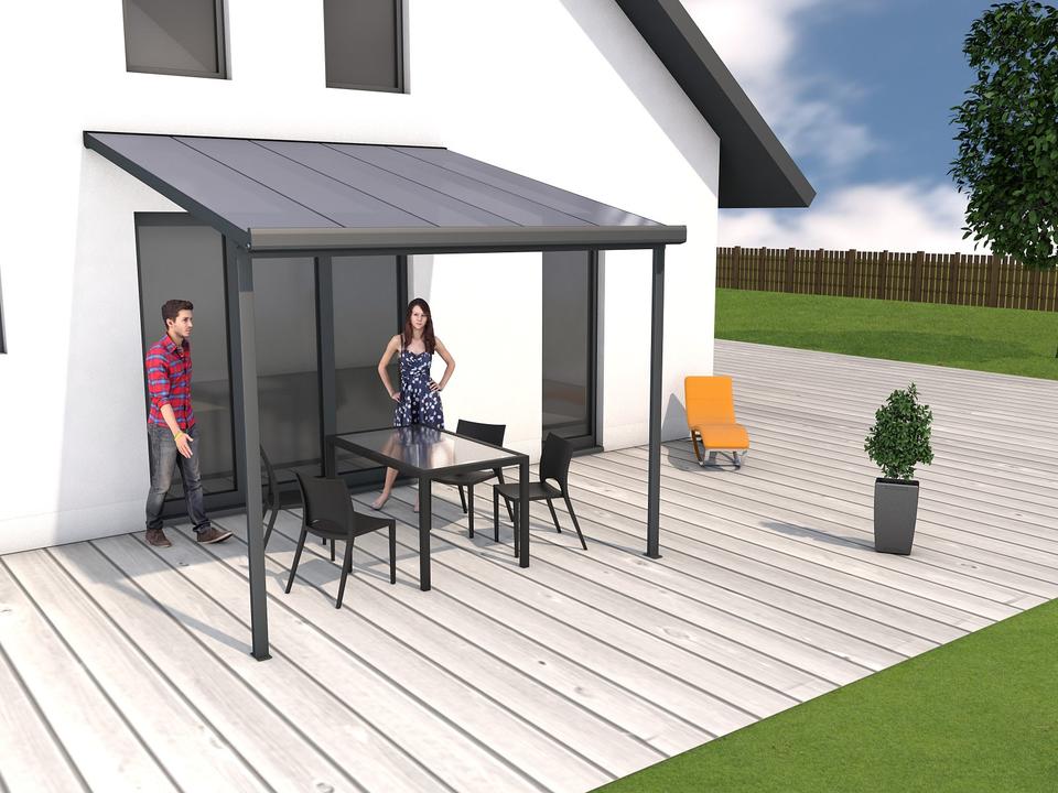 Terrassenüberdachung Gutta Bausatz Typ A Anthrazit 3x3 - Neuware in Moers