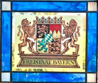 Bleiglasbild Fensterbild Bleiverglasung Bayernwappen Geschenk Bayern - Höhenberg i. T. Vorschau