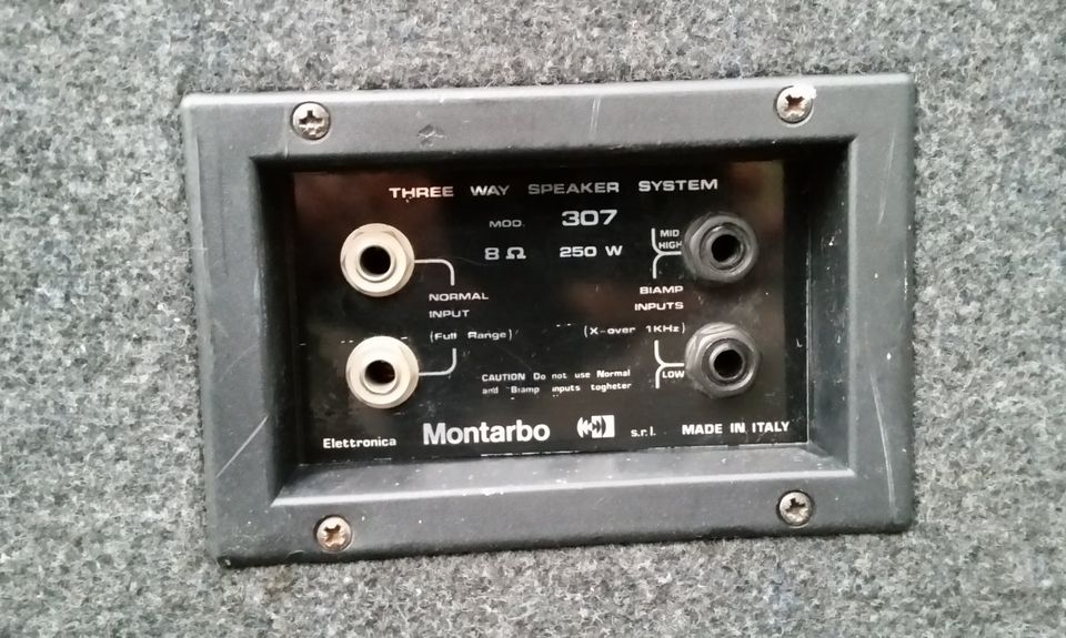 Montarbo Mod. 307 vintage 3-Wege PA-Lautsprecherboxen in Moos