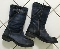 MANAS Stiefeletten Rauleder Nubuk Reißverschluss 37 37,5 blau TOP Niedersachsen - Lüneburg Vorschau