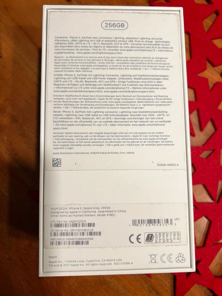 Apple iPhone X 10 256 gb schwarz in Hennef (Sieg)