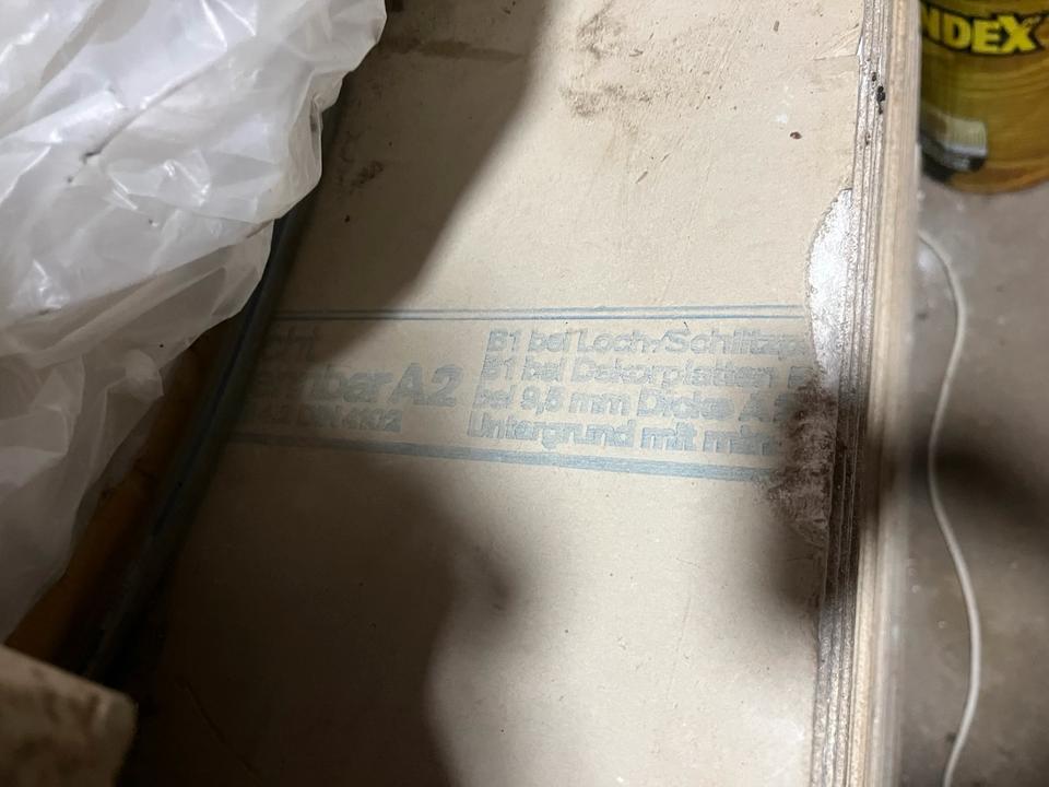 Gipskarton, eine Palette 250x125x0,95cm A2 nicht brennbar, 265qm in Kempten