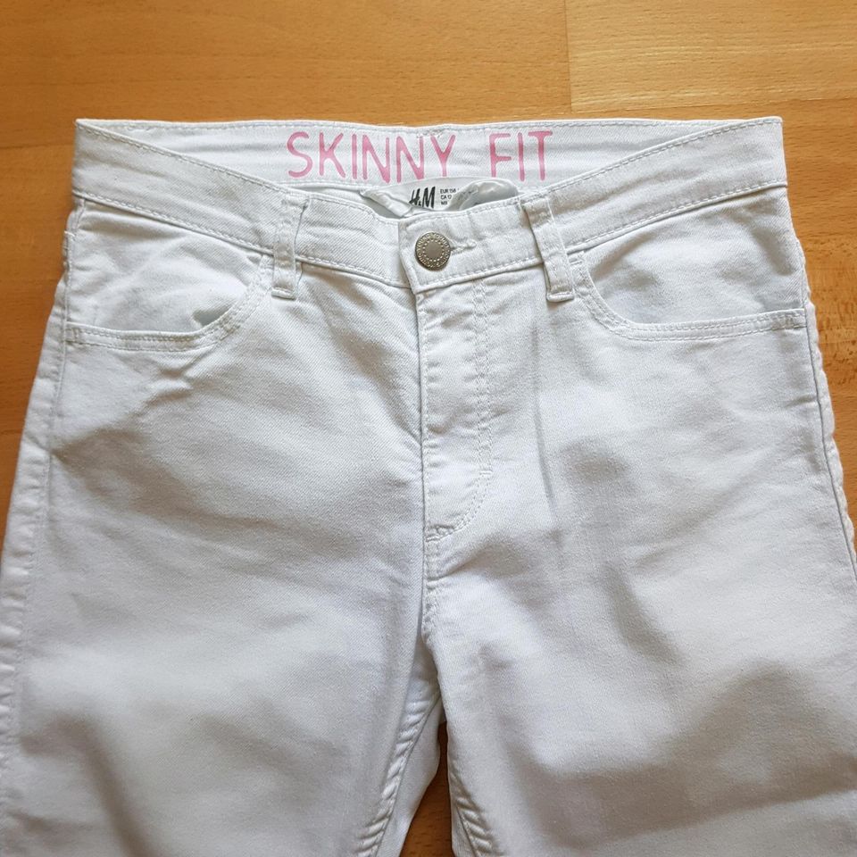 "H&M" Skinny Fit Jeans, Gr. 158 weiß in München