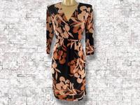 ♥️ Comma Kleid • Wickeloptik • Gr. 36 • Schwarz/Braun/Hellbraun Bayern - Taufkirchen Vils Vorschau