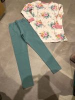 Kleid mit leggings Gr. 140 Ostern Hase Unikat  jade grün rosa Bayern - Eschenbach Vorschau