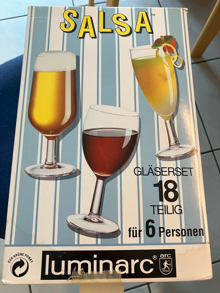 Luminarc 18 Gläser Set 6 12 Personen Bierglas Weinglas Sektglas in Schwalmstadt